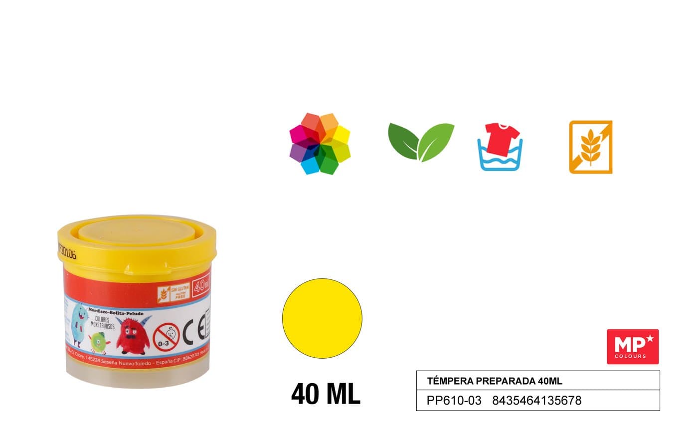 Farba plakatowa tempera 40Ml żółta