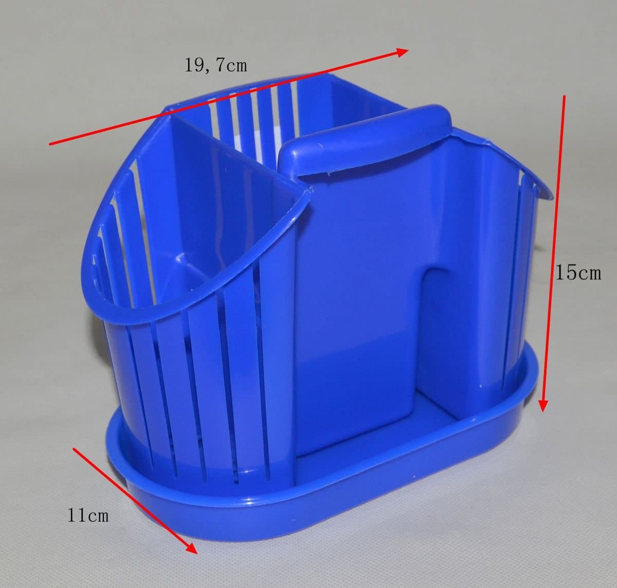 Ociekacz na sztućce plastikowy z przegródkami i podstawką