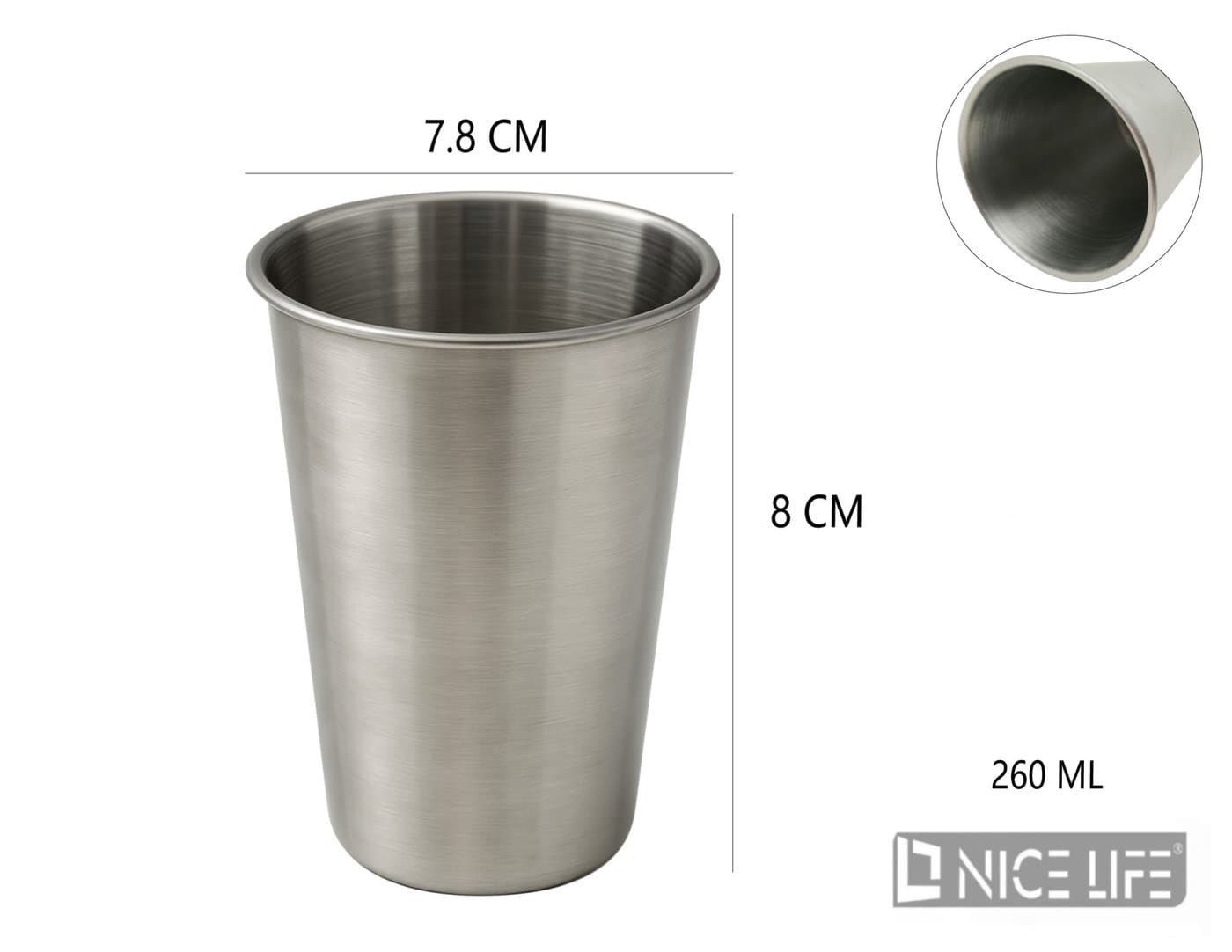 Kubek do piwa stalowy 260 ml
