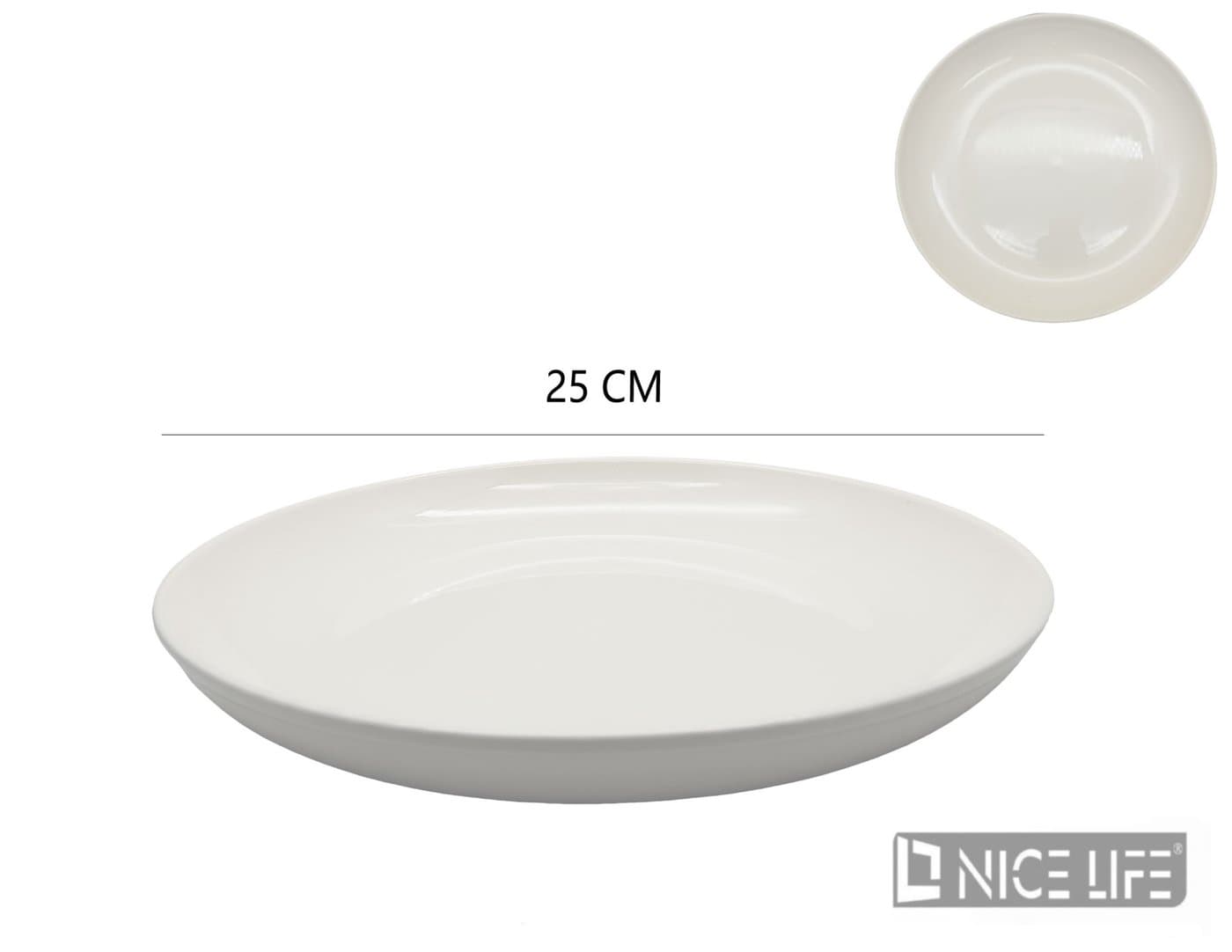 Talerz głęboki biały ceramiczny okrągły z wysokim rantem
