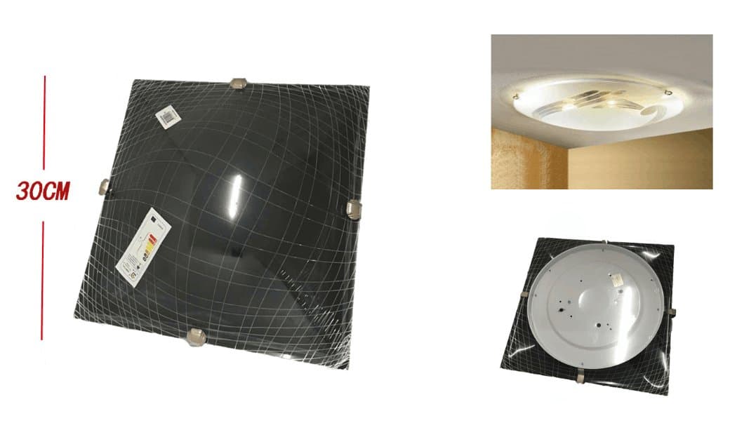 Plafon kwadratowy czarny z geometryczną siatką