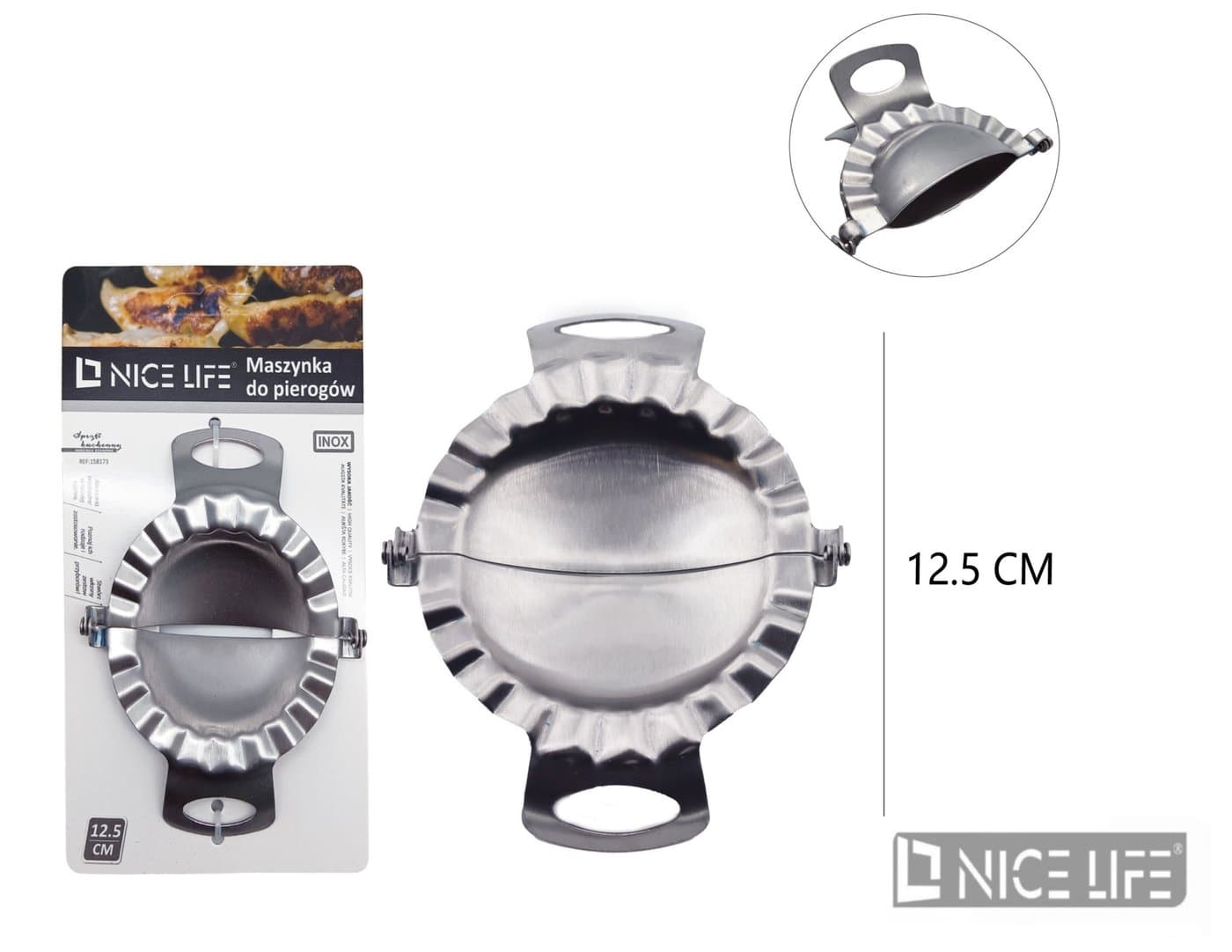 Forma do pierogów metalowa składana z falowanym brzegiem