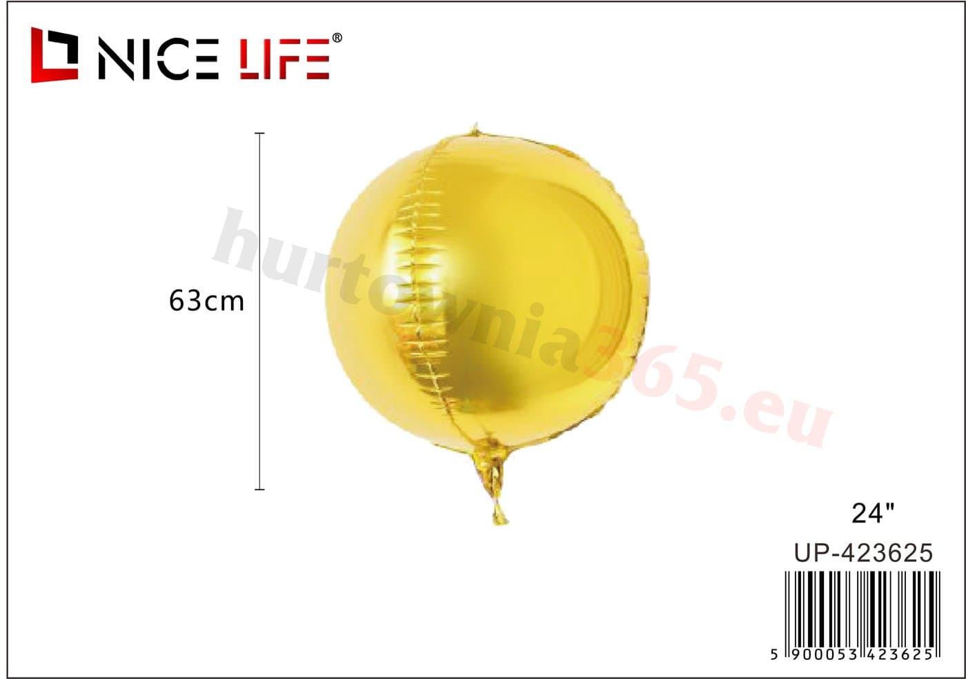 Balon foliowy okrągły złoty błyszczący