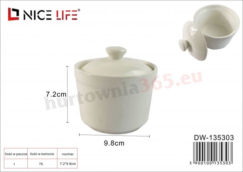Cukiernica ceramiczna biała