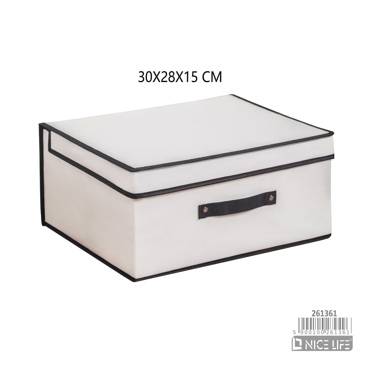 Organizer dwukomorowy biały z czarną lamówką