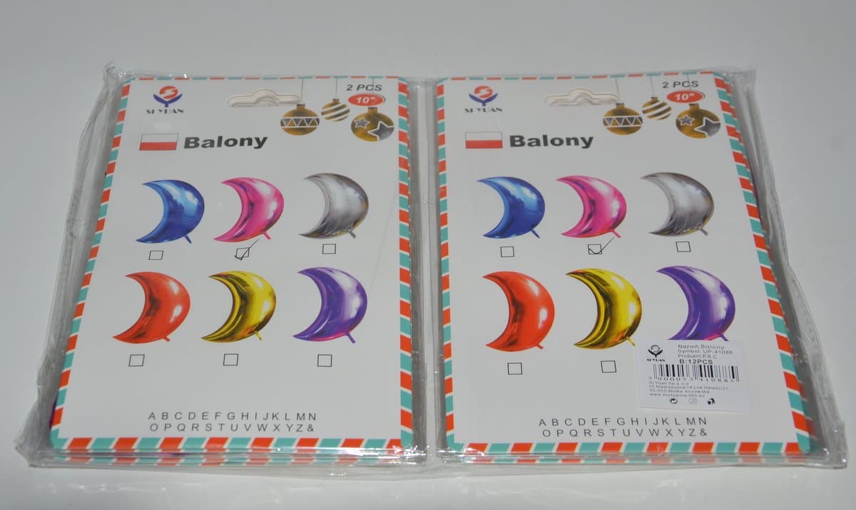 Balon foliowy w kształcie półksiężyca, metaliczny różowy
