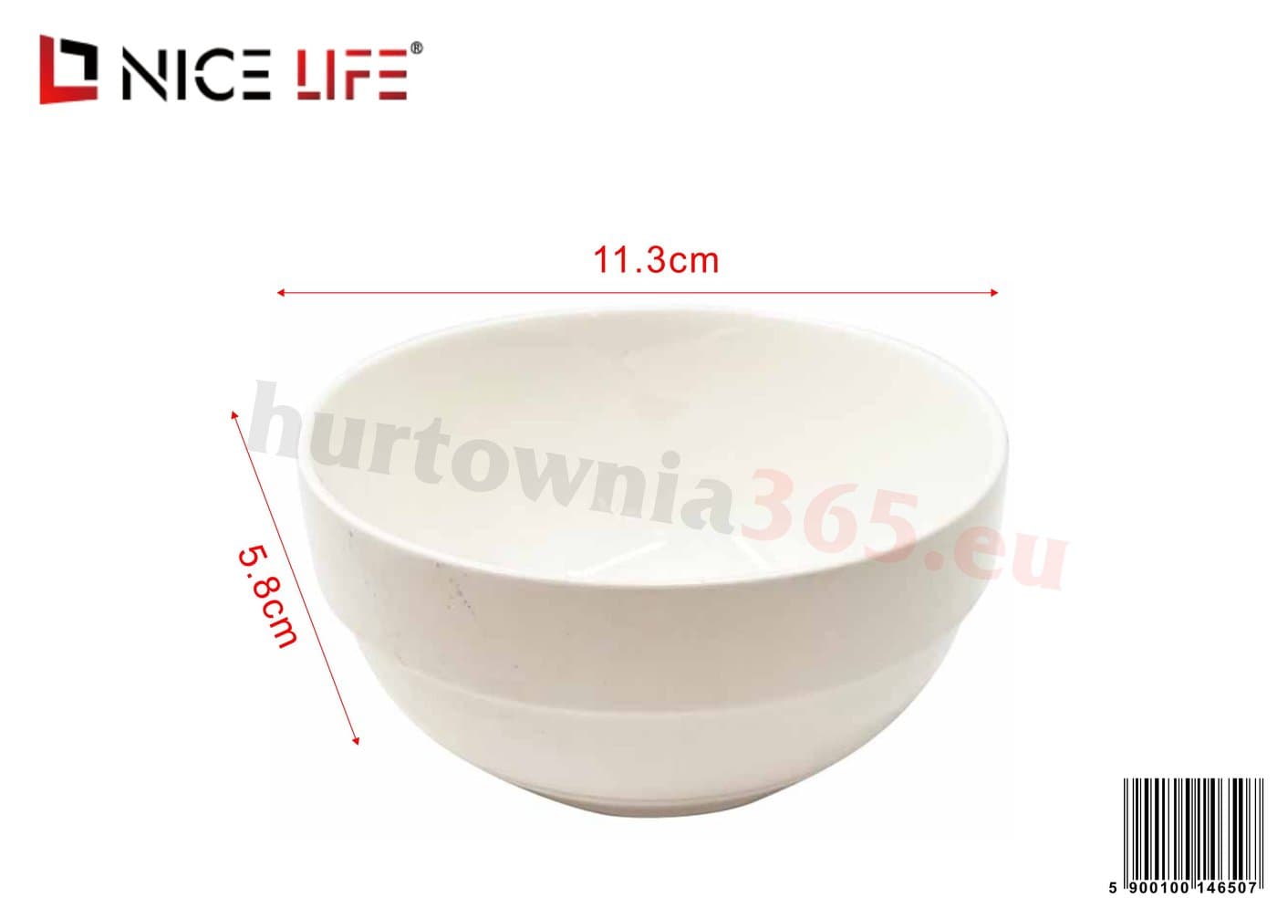 Salaterka ceramiczna biała okrągła z profilowaną podstawą