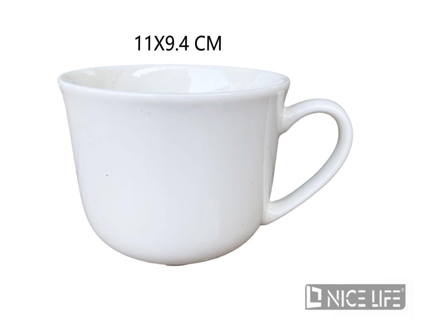 Kubek ceramiczny biały gładki i zaokrąglony