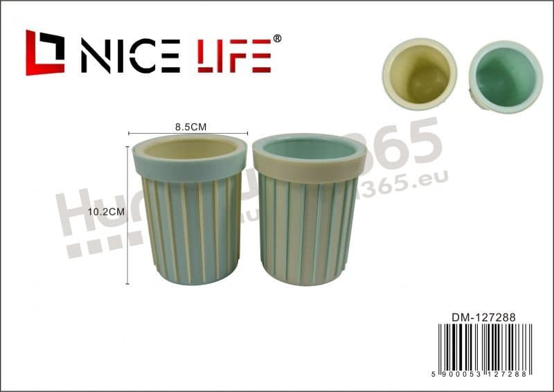Osłonka na rośliny plastikowa okrągła zielono-beżowa