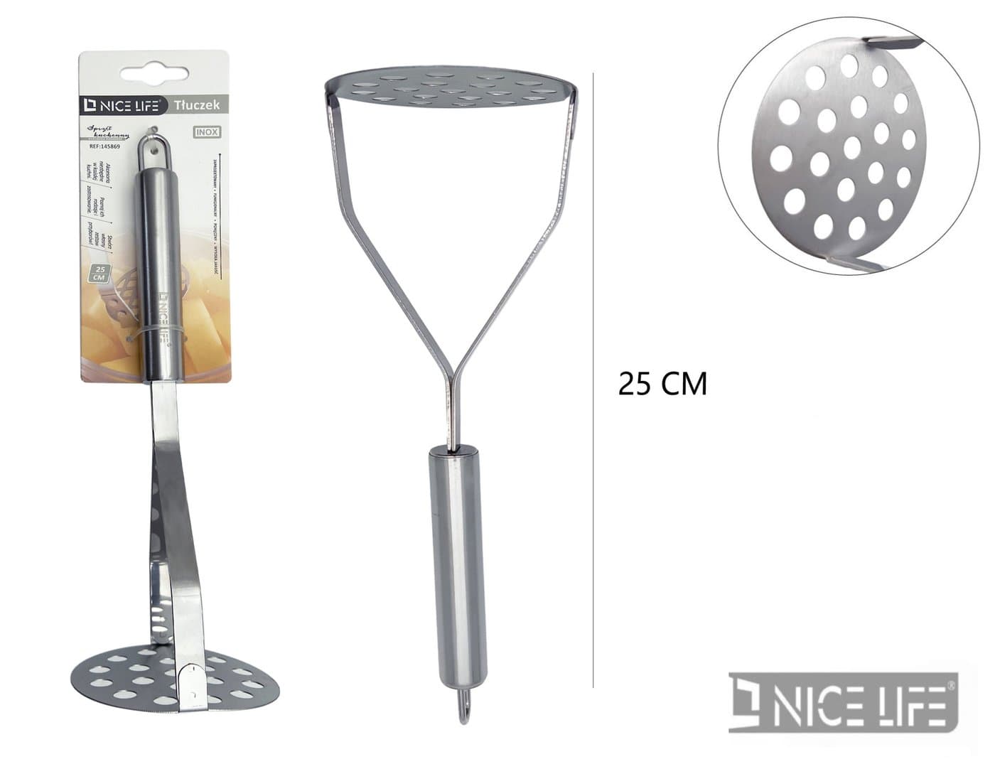 Tłuczek metalowy perforowany okrągły