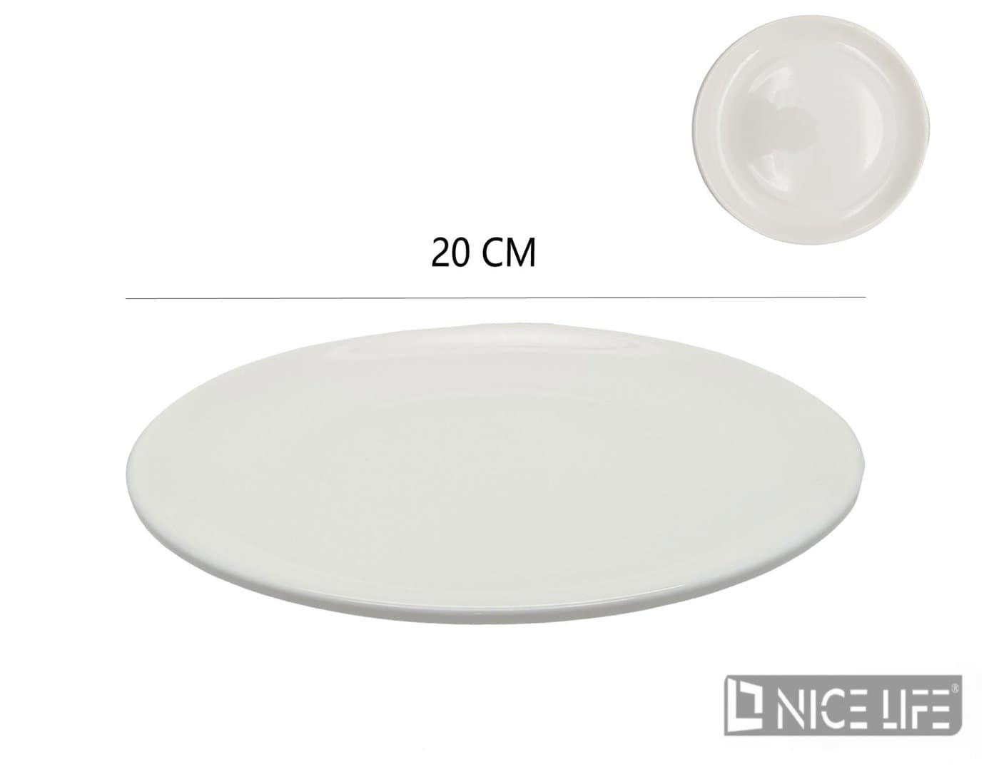 Talerz płaski ceramiczny biały gładki owalny do podawania posiłków
