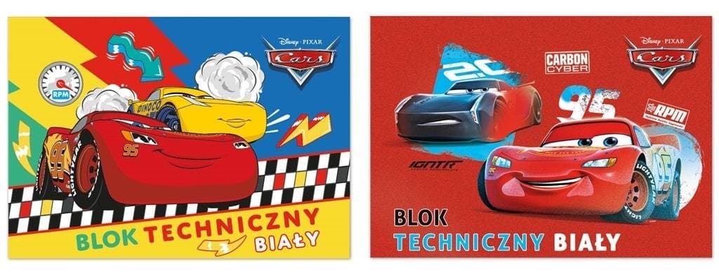 Blok techniczny biały A4/10k. CARS