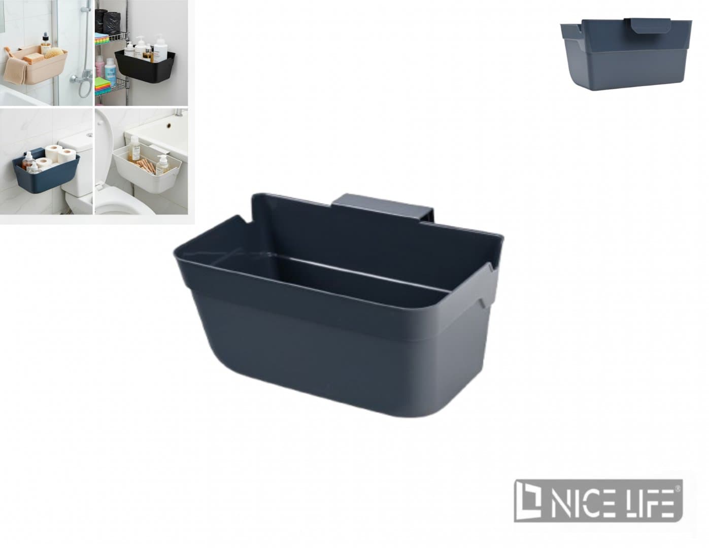 Koszyk Unibox popielaty z tworzywa