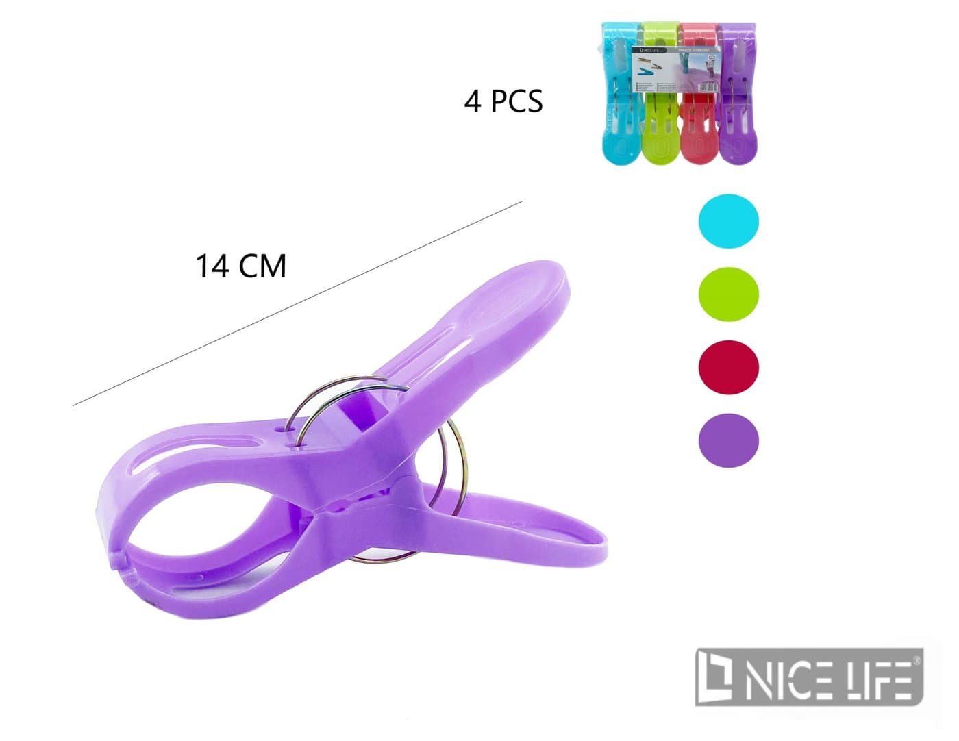 Spinacze do bielizny duże plastikowe wielokolorowe