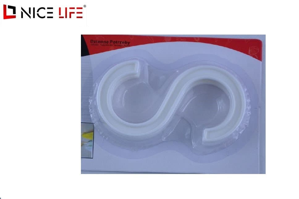 Haczyki ścienne plastikowe białe podwójne zaokrąglone