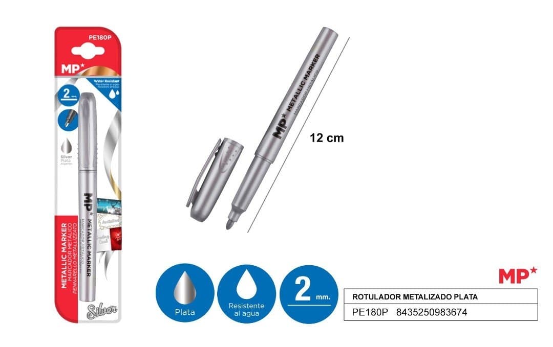 Marker metaliczny srebrny