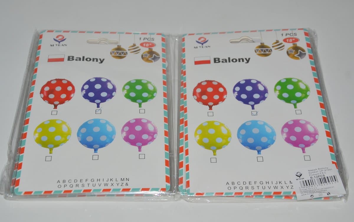 Balon foliowy okrągły granatowy w białe kropki