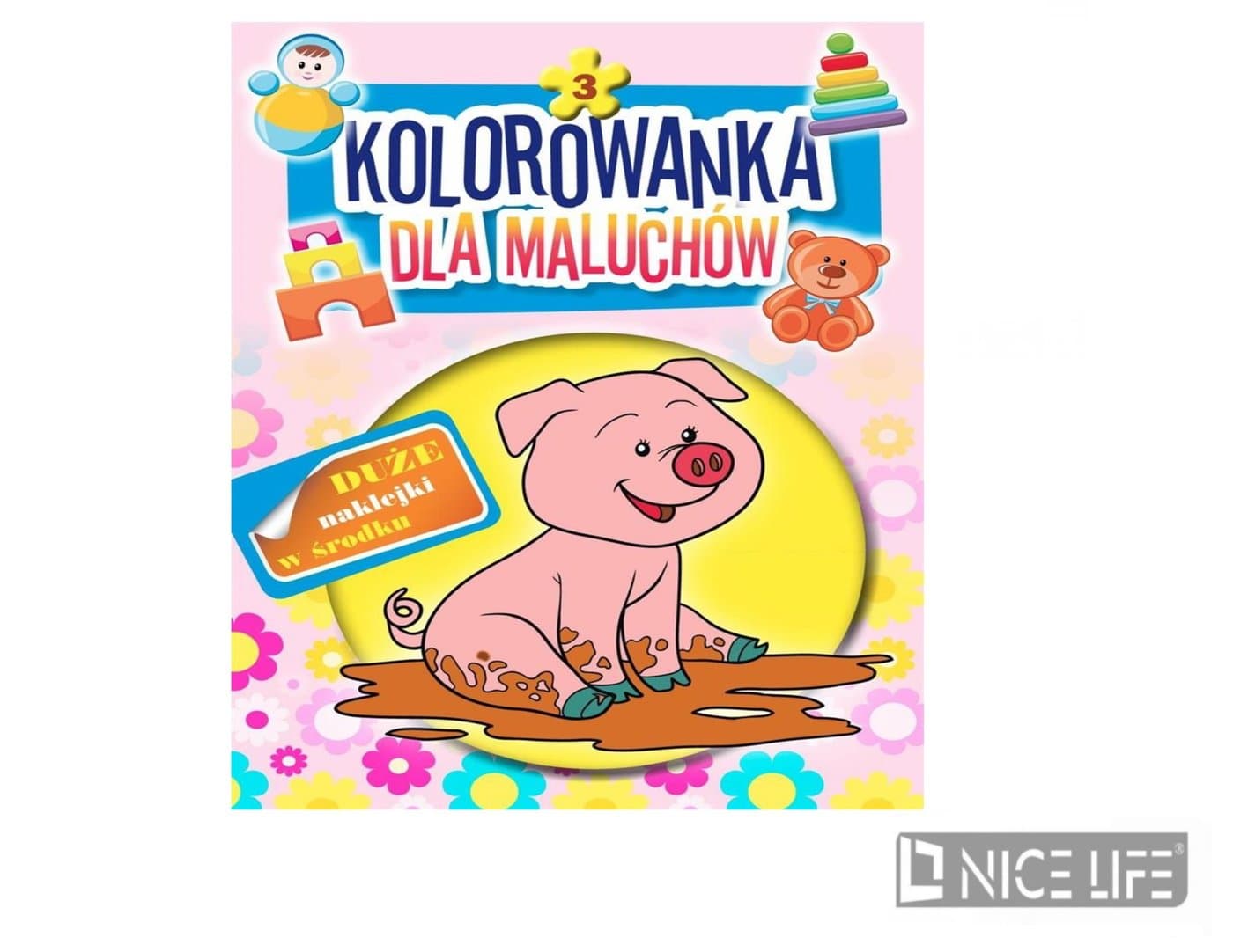 Kolorowanka dla maluchów 3 z motywem świnki