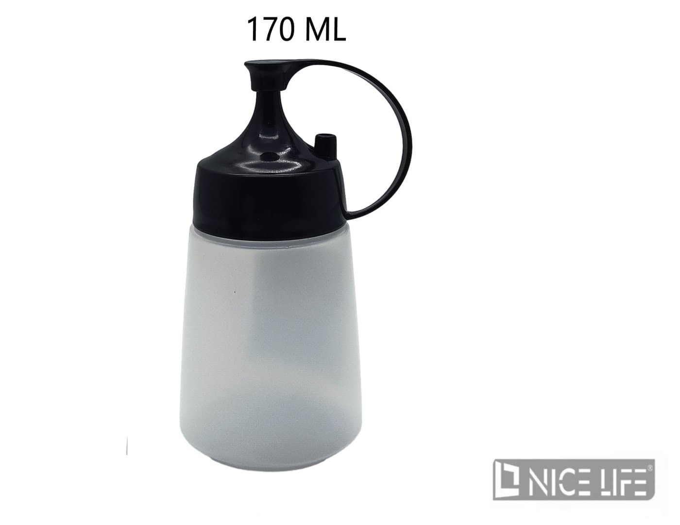 Butelka do sosu biała plastikowa z czarną zakrętką