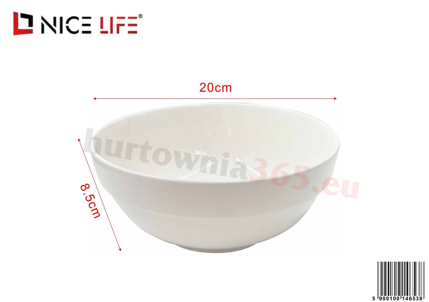 Salaterka ceramiczna biała z szeroką gładką czaszą