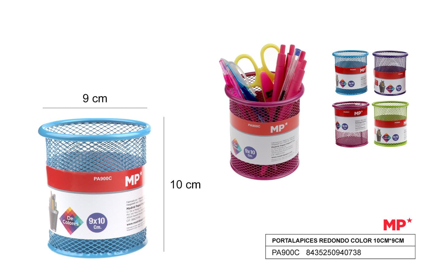 Stojak na długopis kolorowy 10CM x 9CM MP
