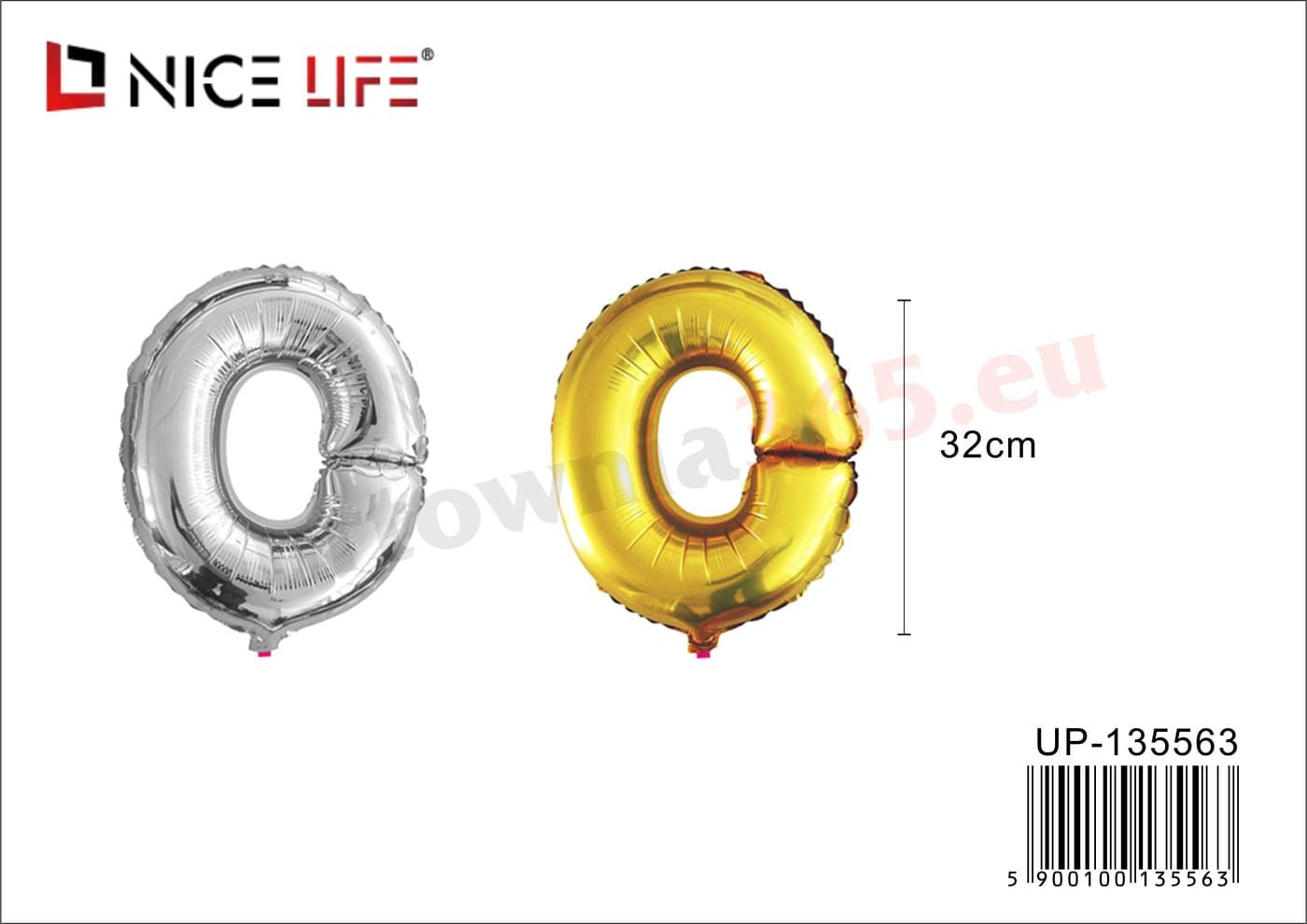 Balon foliowy w kształcie litery O złoty i srebrny