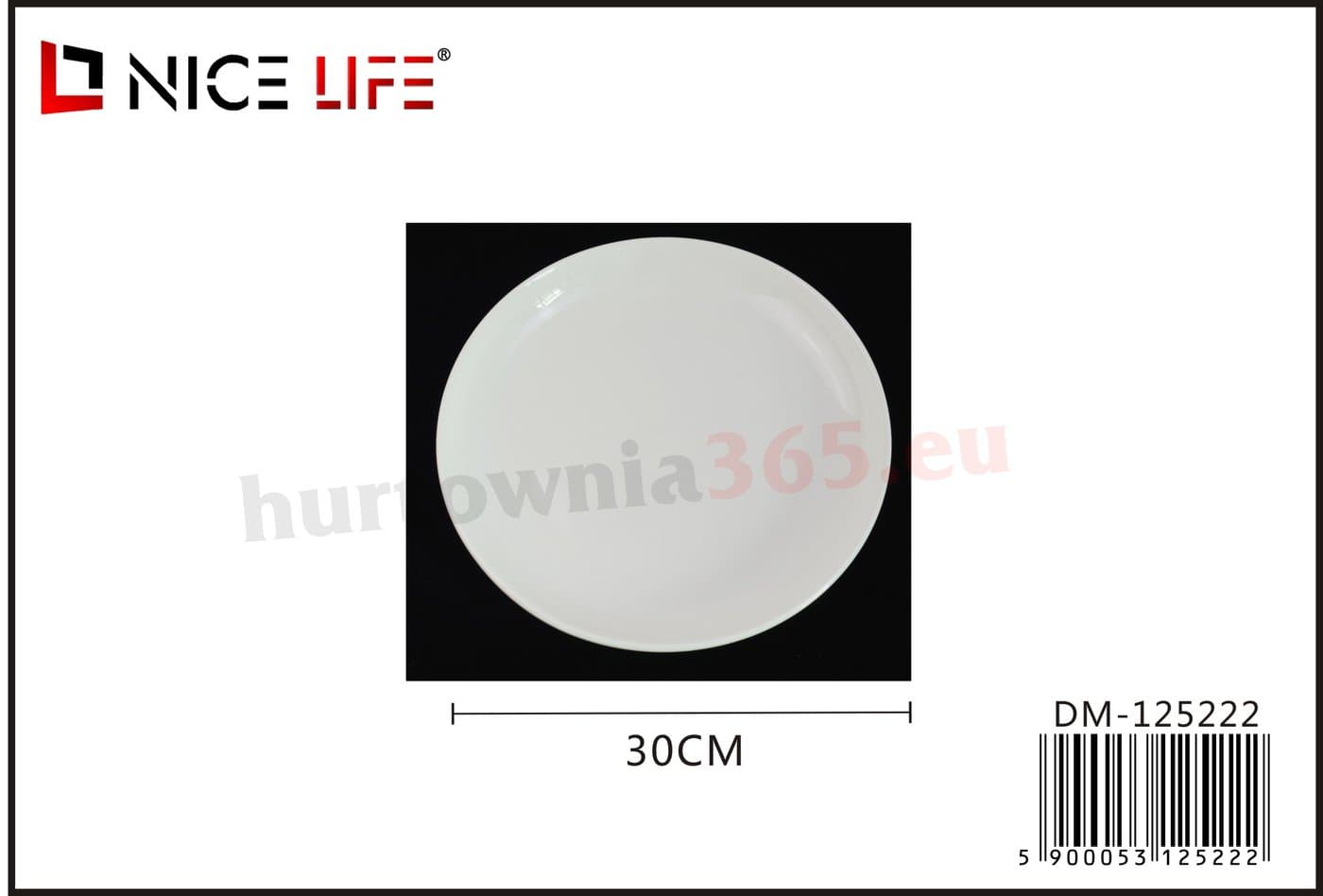 Talerz płaski ceramiczny biały gładki owalny do podawania posiłków