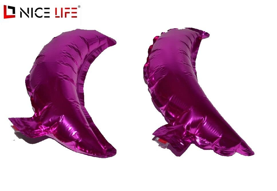 Balon foliowy w kształcie półksiężyca, metaliczny różowy