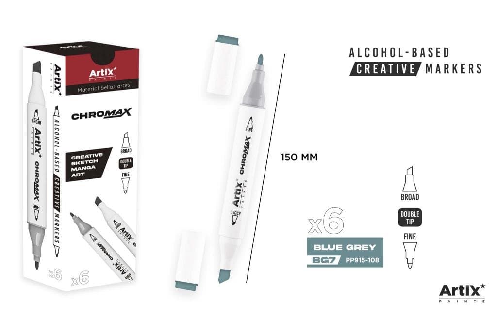 Marker dwustronny niebieskoszary do prac kreatywnych