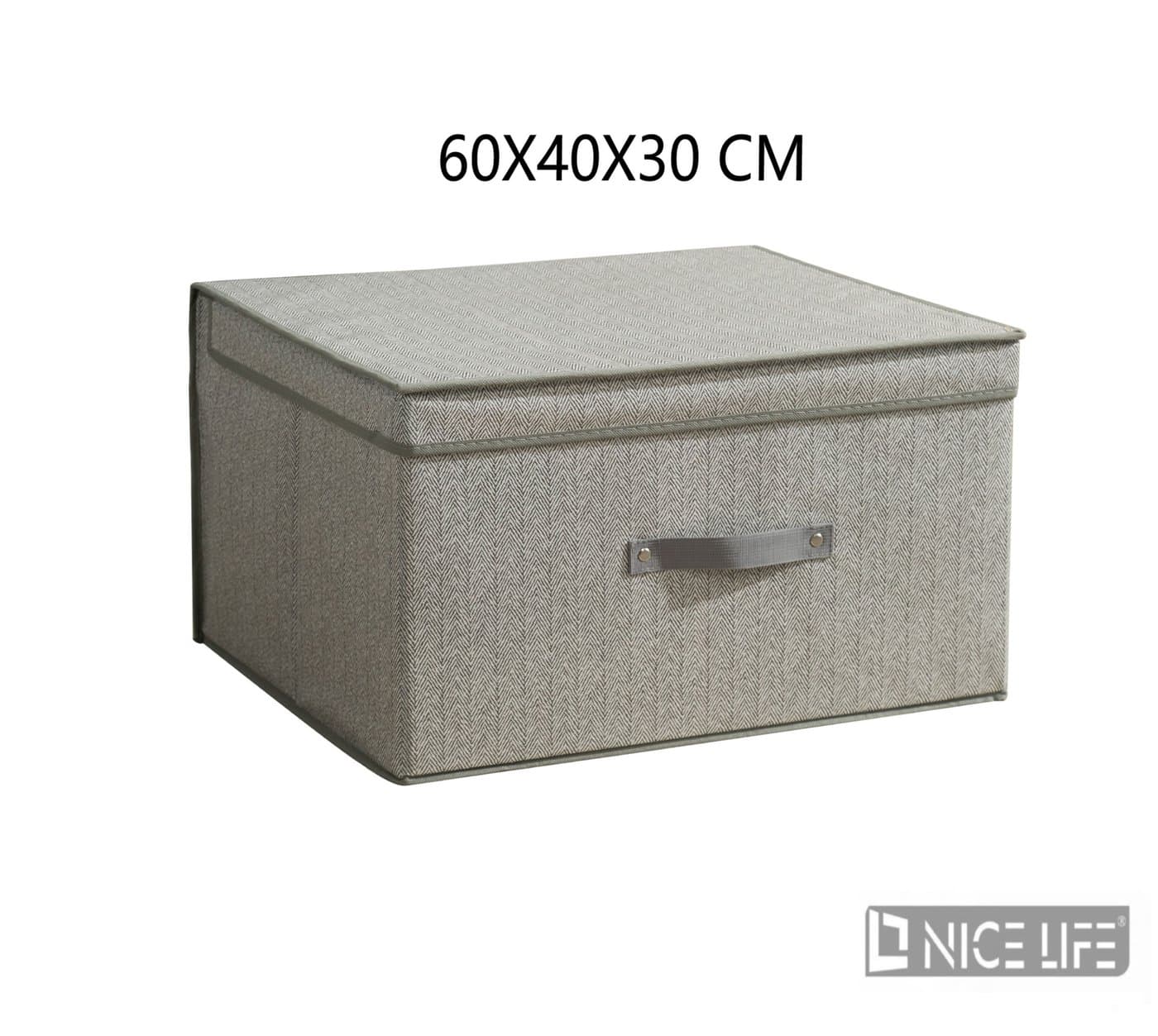 Organizer tekstylny szary w jodełkę z przednim uchwytem