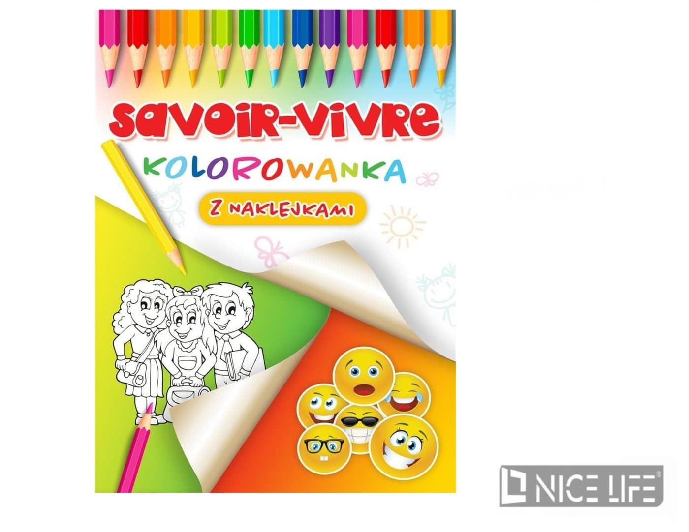 Kolorowanka o zasadach dobrego zachowania z naklejkami