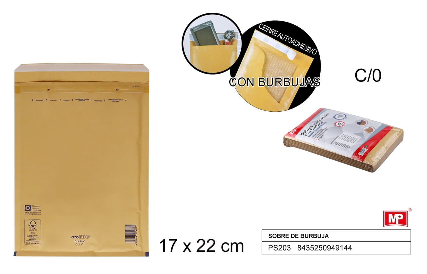 Koperta bąbelkowa papierowa brązowa 150 × 210