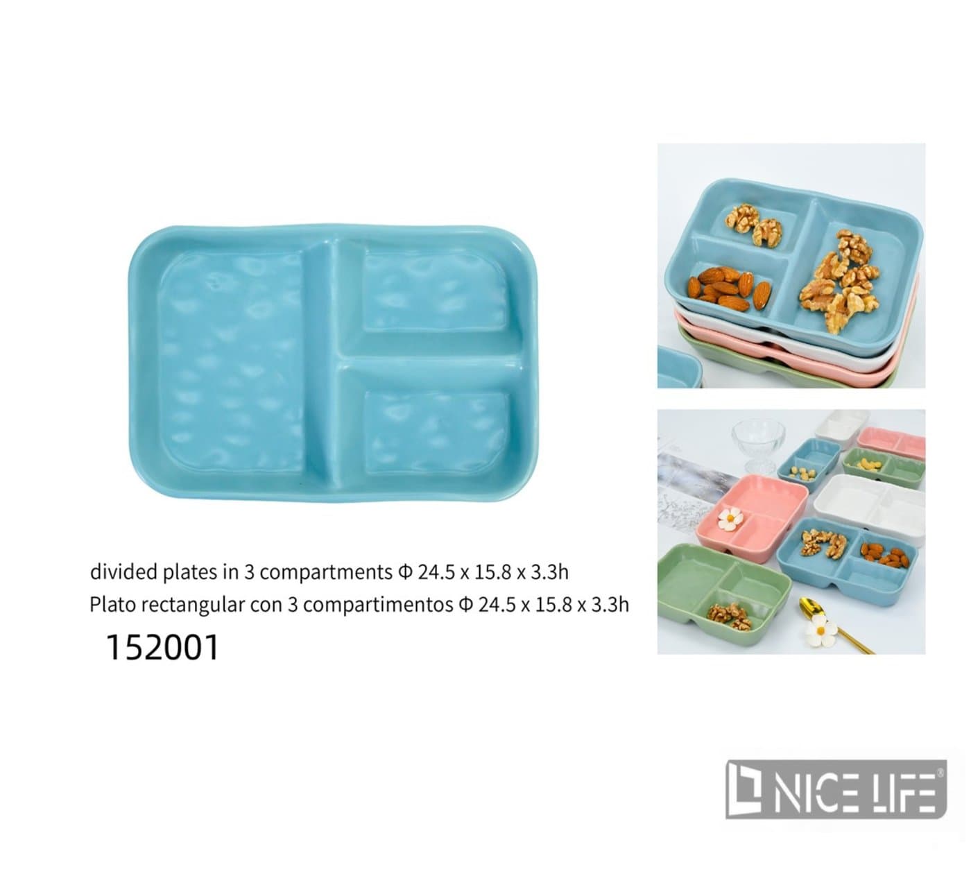 Talerz ceramiczny niebieski do oddzielnych porcji