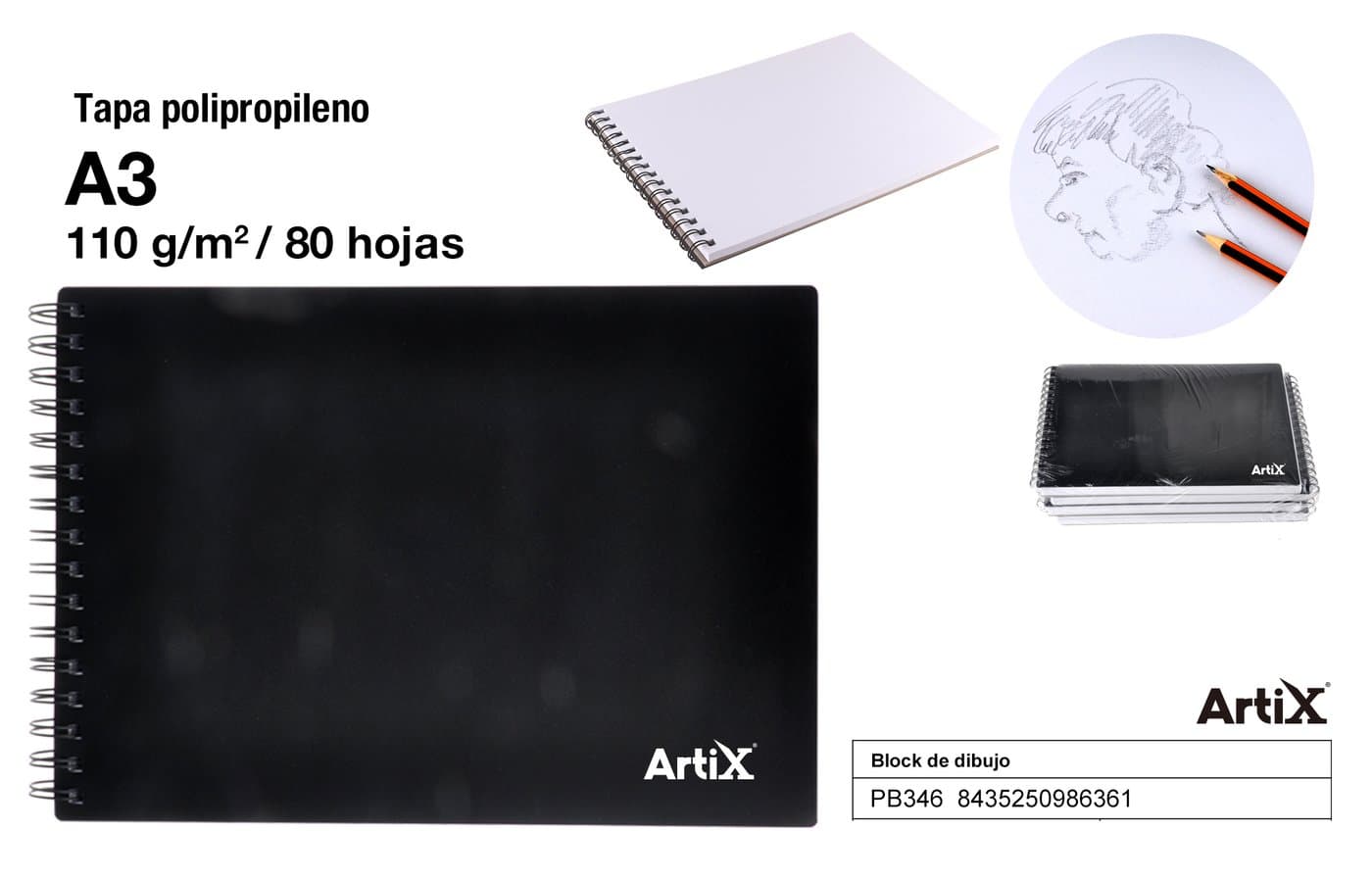 Blok do rysowania A3 80 ark. 110g ARTIX