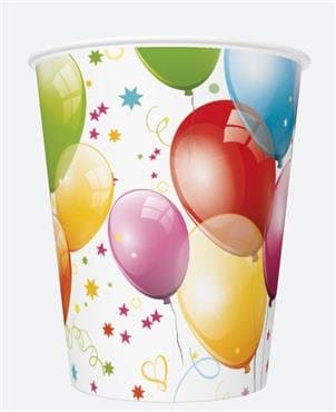 Kubeczki papierowe 250 ml z nadrukiem balonów
