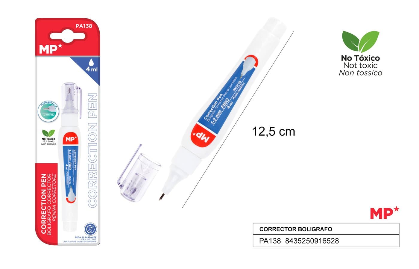 Korektor w długopisie z końcówką 1,2 mm