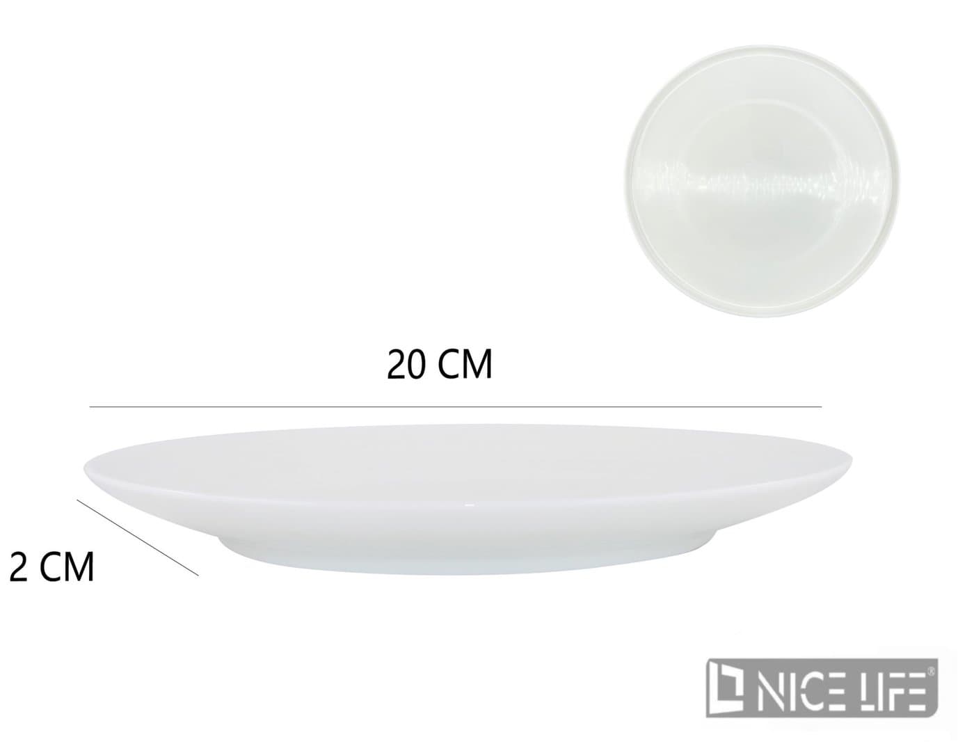 Talerz ceramiczny biały płytki z podniesionym rantem