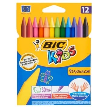 Kredki świecowe BIC plastidecor 12kol.