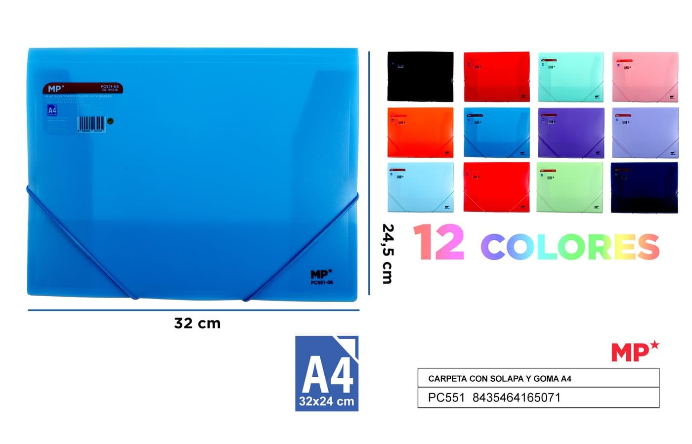 Teczka plastikowa z gumką A4 MIX kolory