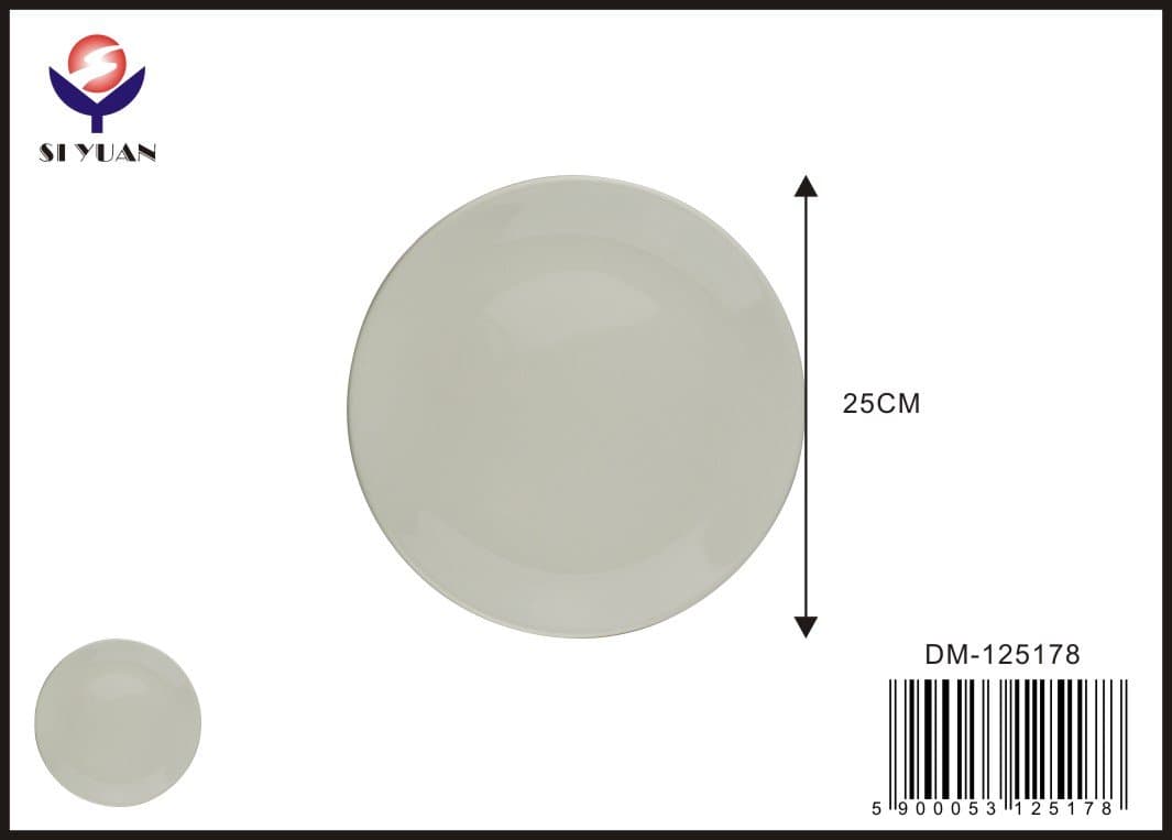 Talerz płaski ceramiczny biały o okrągłej formie do serwowania dań