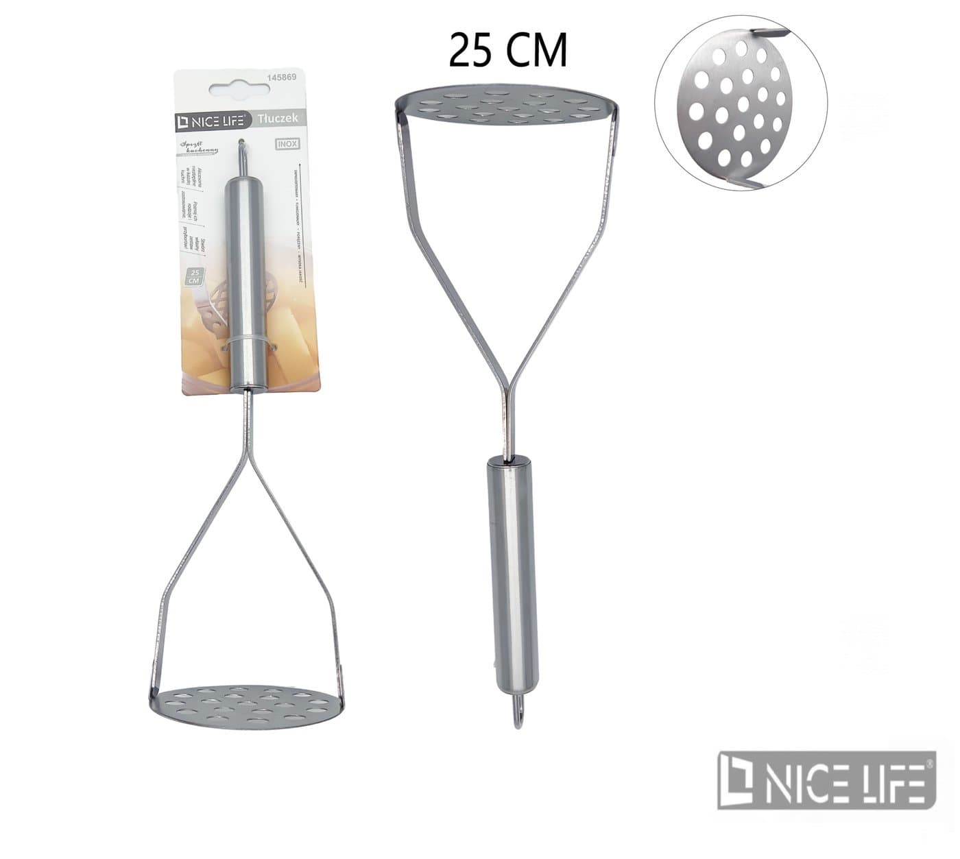 Tłuczek metalowy perforowany okrągły