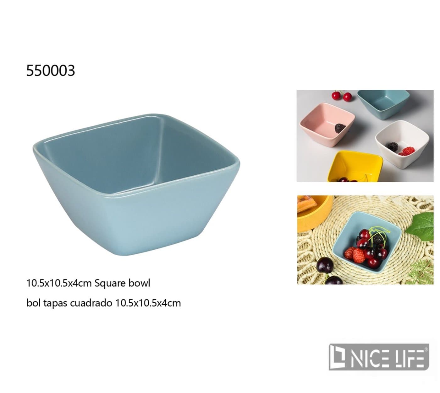 Miska ceramiczna kwadratowa w różnych kolorach