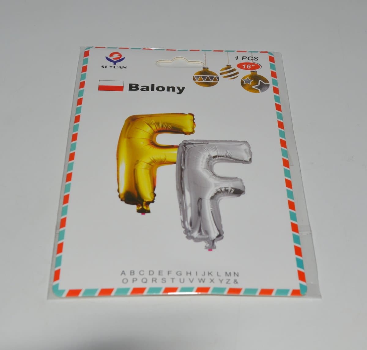 Balon foliowy litera F złoty lub srebrny