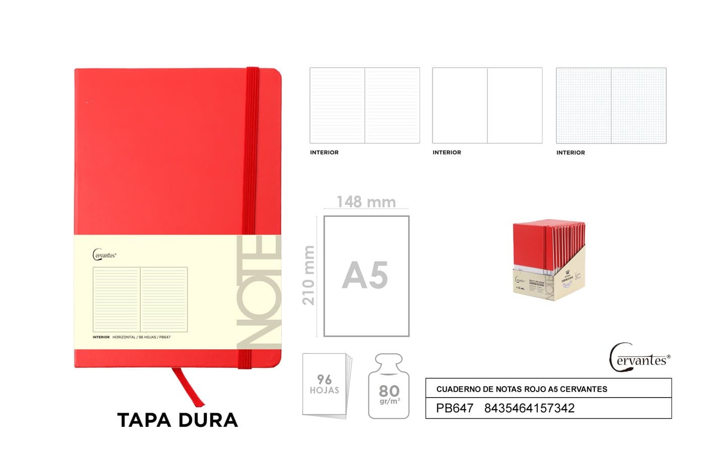 Notes papierowy w czerwonej twardej okładce z gumką