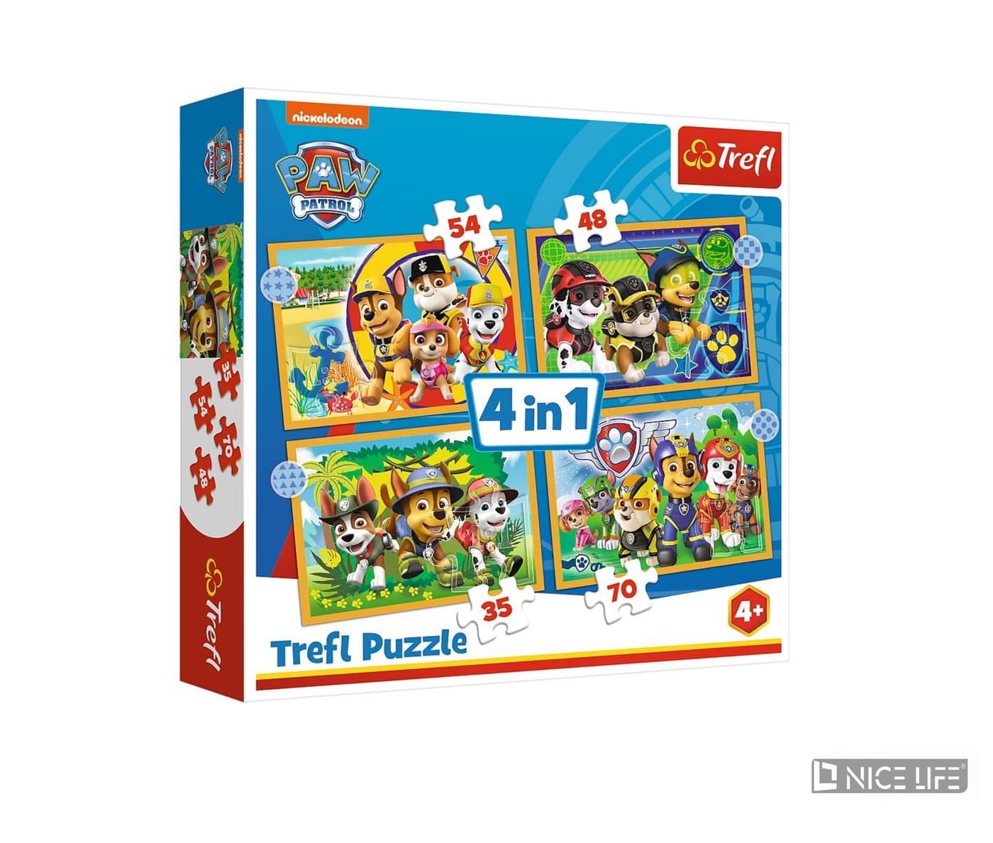 PUZZLE 4w1 Wakacyjny Psi Patrol