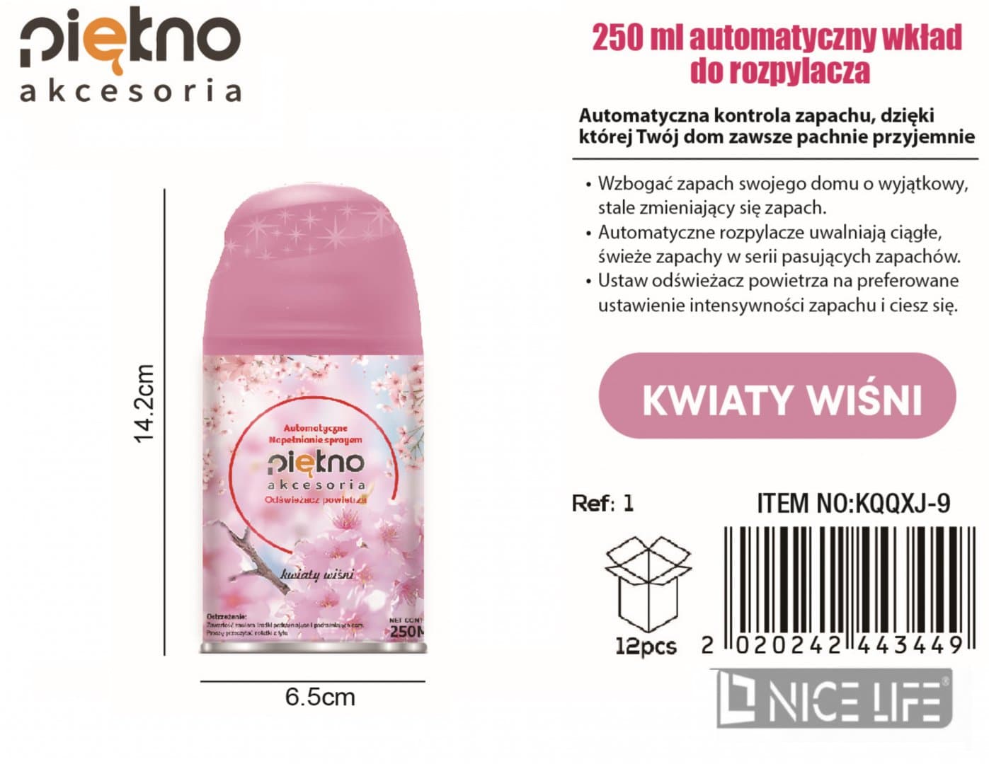 250ml automatyczny wklad do rozpylacza-Kwiaty wisni