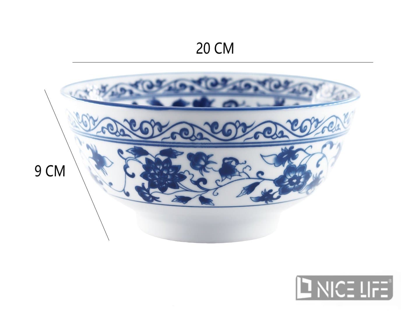 Miska ceramiczna biała z kwiatowo-roślinnym ornamentem