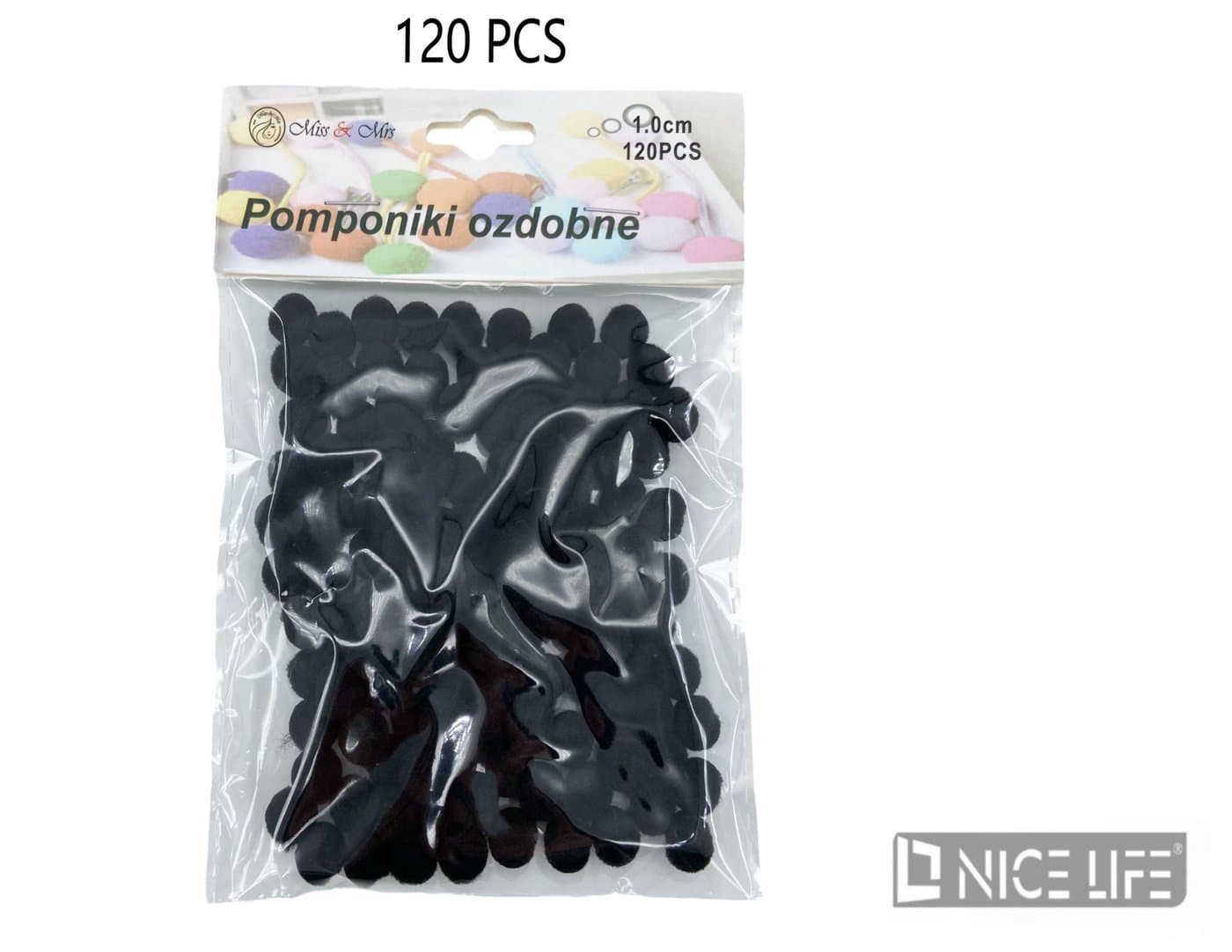 Pomponiki dekoracyjne czarne