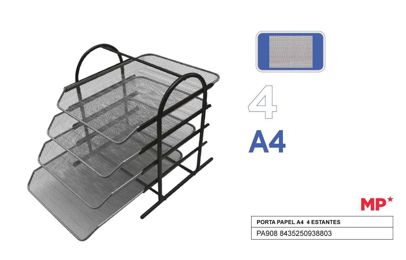 Półka na dokumenty metalowa 4 szuflady