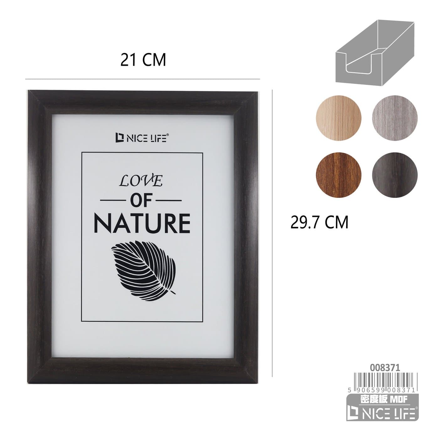 Ramka do zdjęć z drewnianą listwą w czterech kolorach